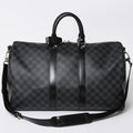 Louis Vuitton Keepall Bandouliere 45 Monogram Eclipse Canvas Black Leather