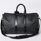 Louis Vuitton Keepall Bandouliere 45 Monogram Eclipse Canvas Black Leather
