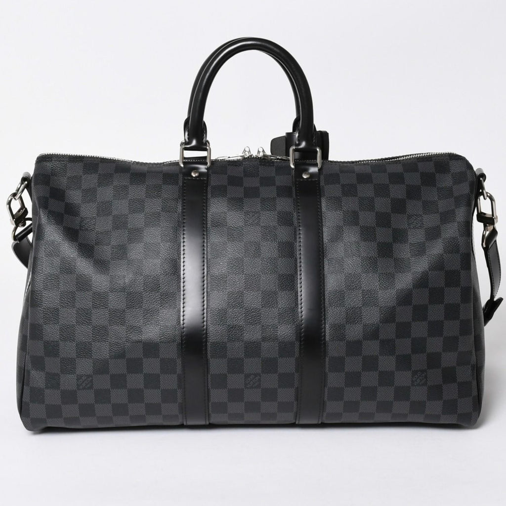 Louis Vuitton Keepall Bandouliere 45 Monogram Eclipse Canvas Black Leather — view 2