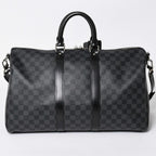 Louis Vuitton Keepall Bandouliere 45 Monogram Eclipse Canvas Black Leather — view 2