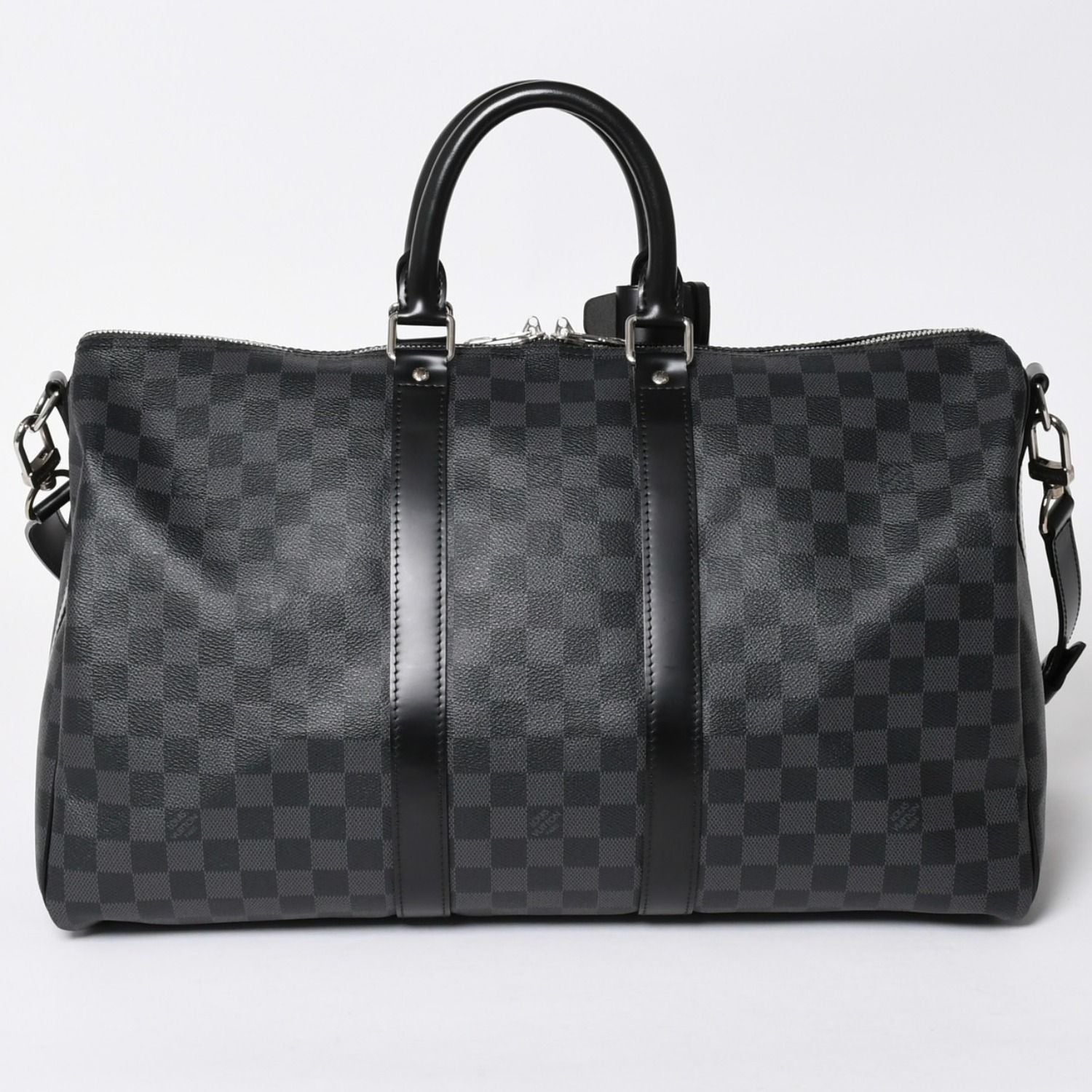 Louis Vuitton Keepall Bandouliere 45 Monogram Eclipse Canvas Black Leather — view 2