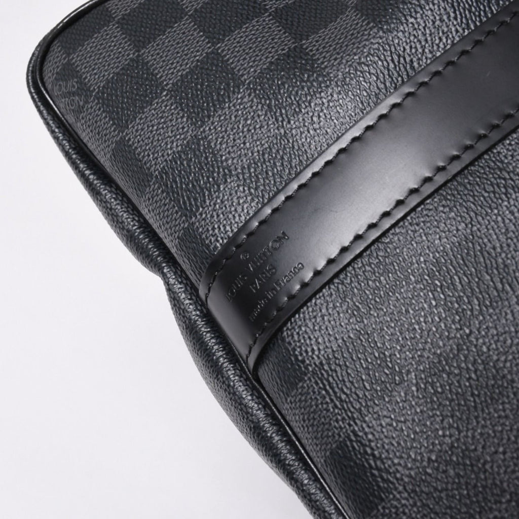 Louis Vuitton Keepall Bandouliere 45 Monogram Eclipse Canvas Black Leather — view 8