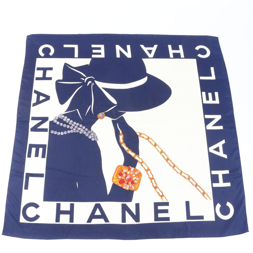 Chanel Silk 100% Gripoix Coco Pattern Scarf