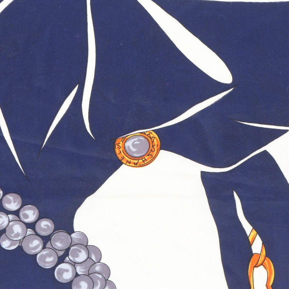 Chanel Silk 100% Gripoix Coco Pattern Scarf — view 8