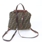 Fendi Zucca 71 Leather Backpack Shoulder Bag Brown — view 3