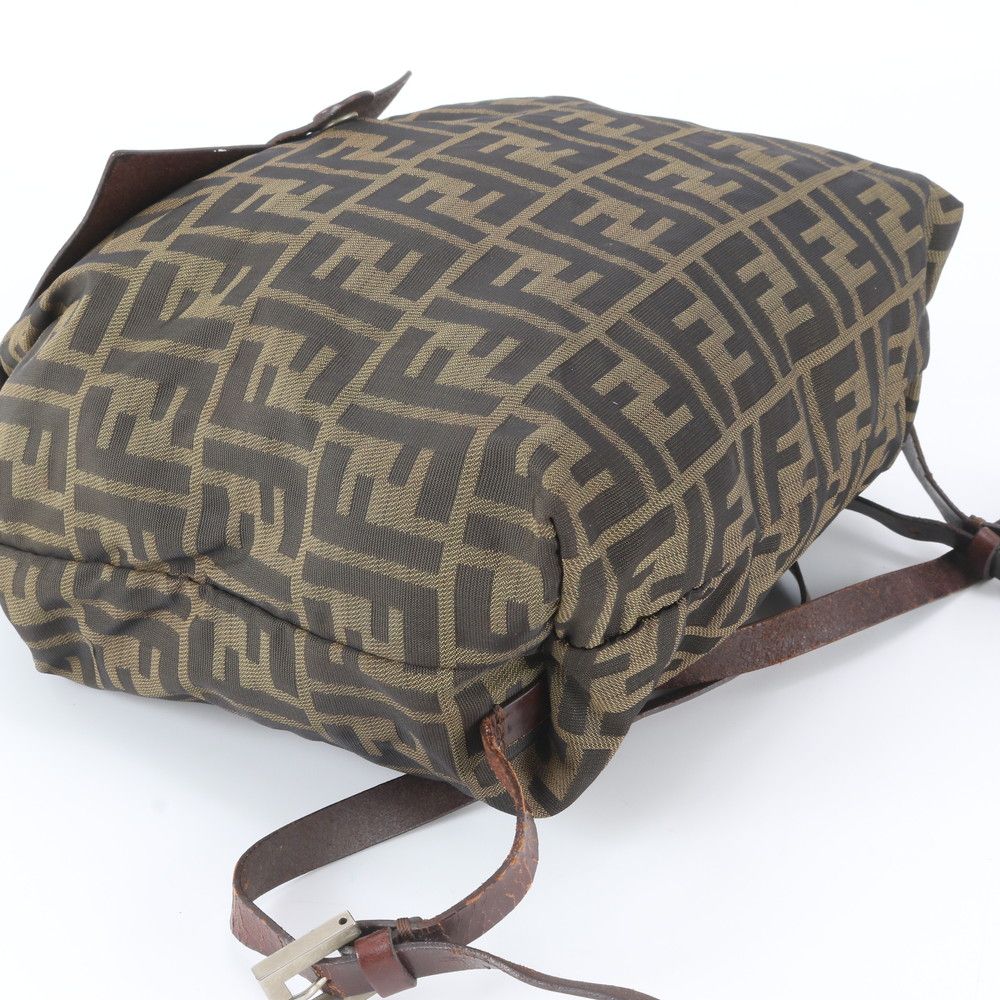 Fendi Zucca 71 Leather Backpack Shoulder Bag Brown — view 6