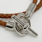 Hermes Glenan Double Tour Brown Leather Bracelet Box Cloth — view 3