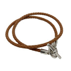 Hermes Glenan Double Tour Brown Leather Bracelet Box Cloth