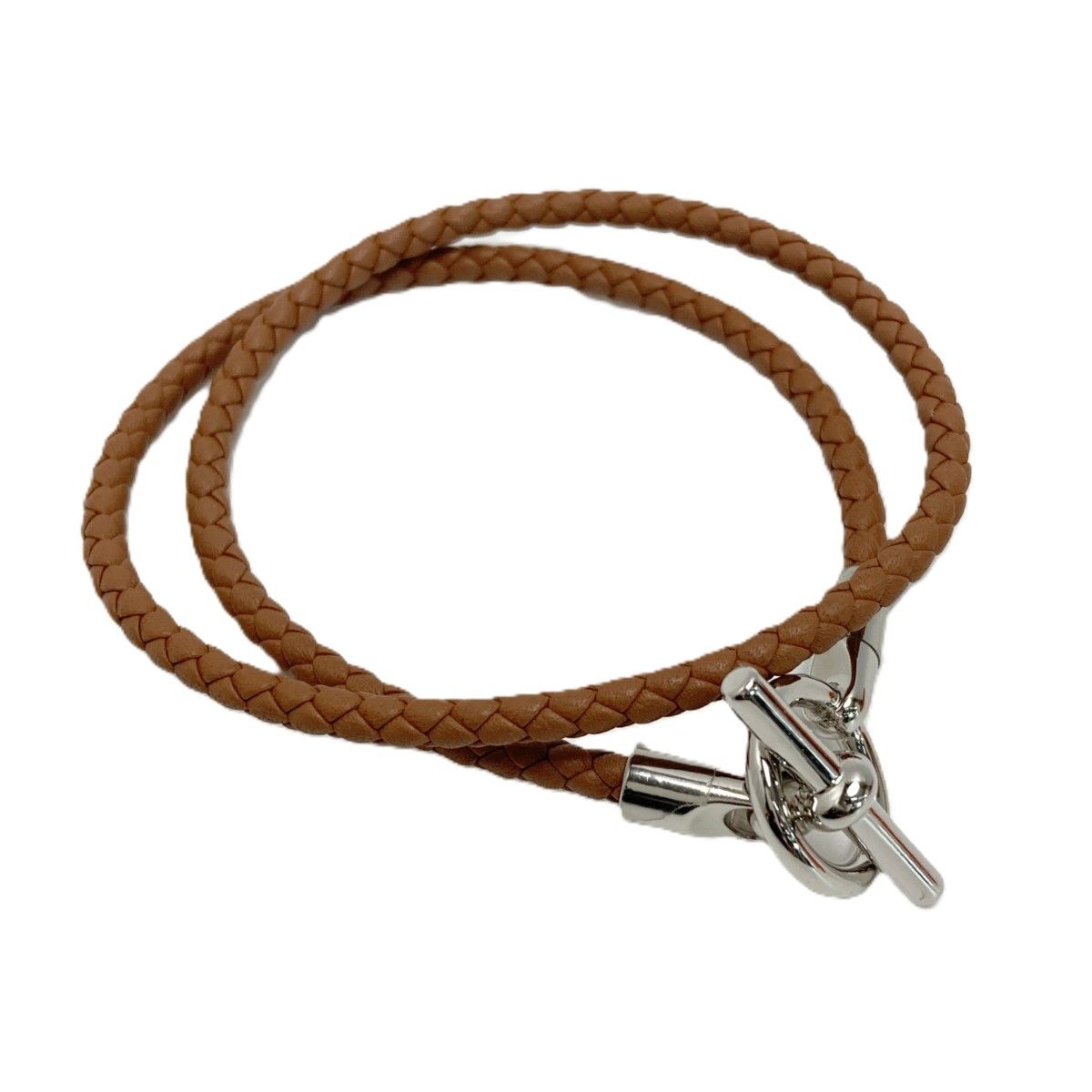 Hermes Glenan Double Tour Brown Leather Bracelet Box Cloth