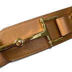 Celine Horsebit Gold Leather Belt 80 Light Brown — view 5
