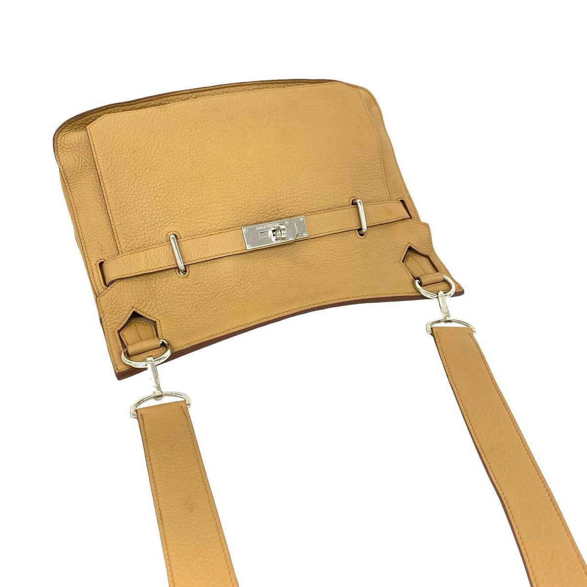 Hermes Jypsiere 34 Taurillon Clemence Leather Shoulder Bag Crossbody Tabac Camel — view 4