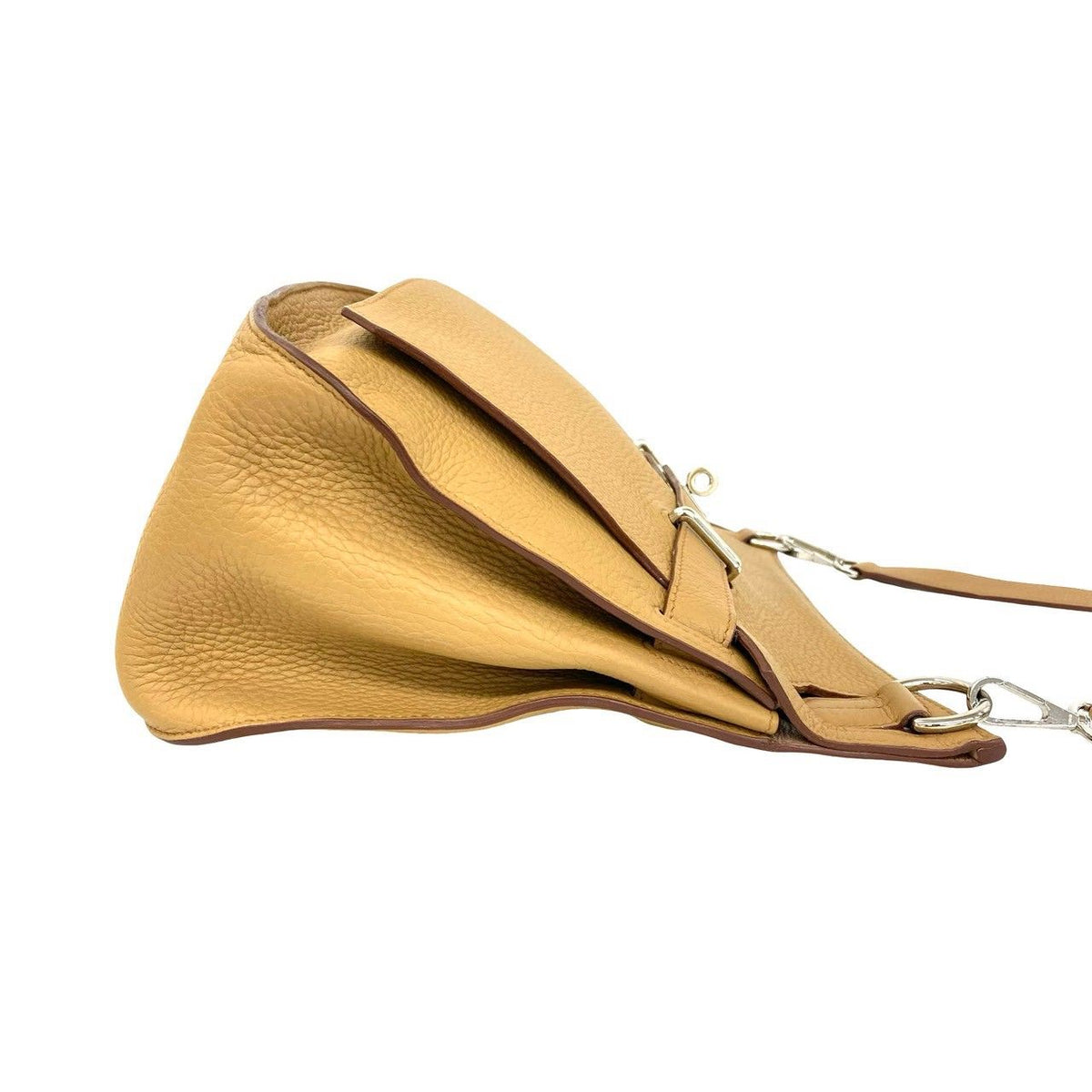 Hermes Jypsiere 34 Taurillon Clemence Leather Shoulder Bag Crossbody Tabac Camel — view 6