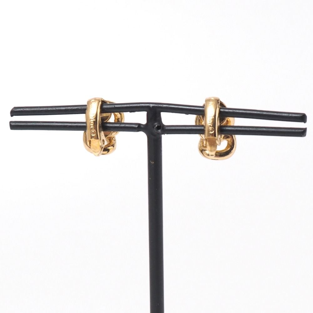Dior Vintage Earrings Crystal Pave Costume Gold — view 2