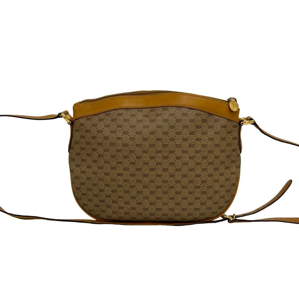 Gucci Vintage Micro GG Logo Pattern Leather Shoulder Bag Pochette Brown — view 3