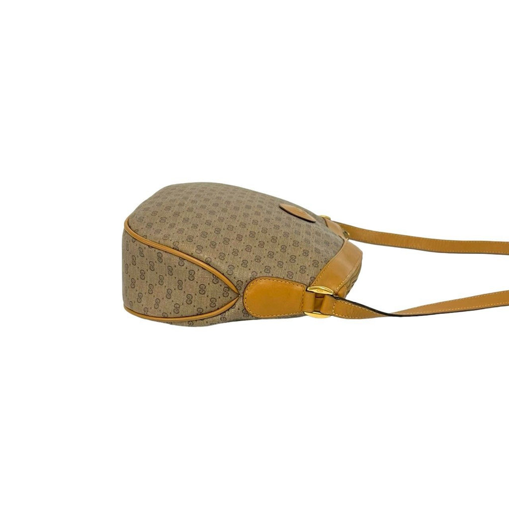Gucci Vintage Micro GG Logo Pattern Leather Shoulder Bag Pochette Brown — view 6