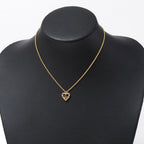 Dior Vintage Necklace Heart CD Logo Rhinestone Pave Costume Gold — view 2