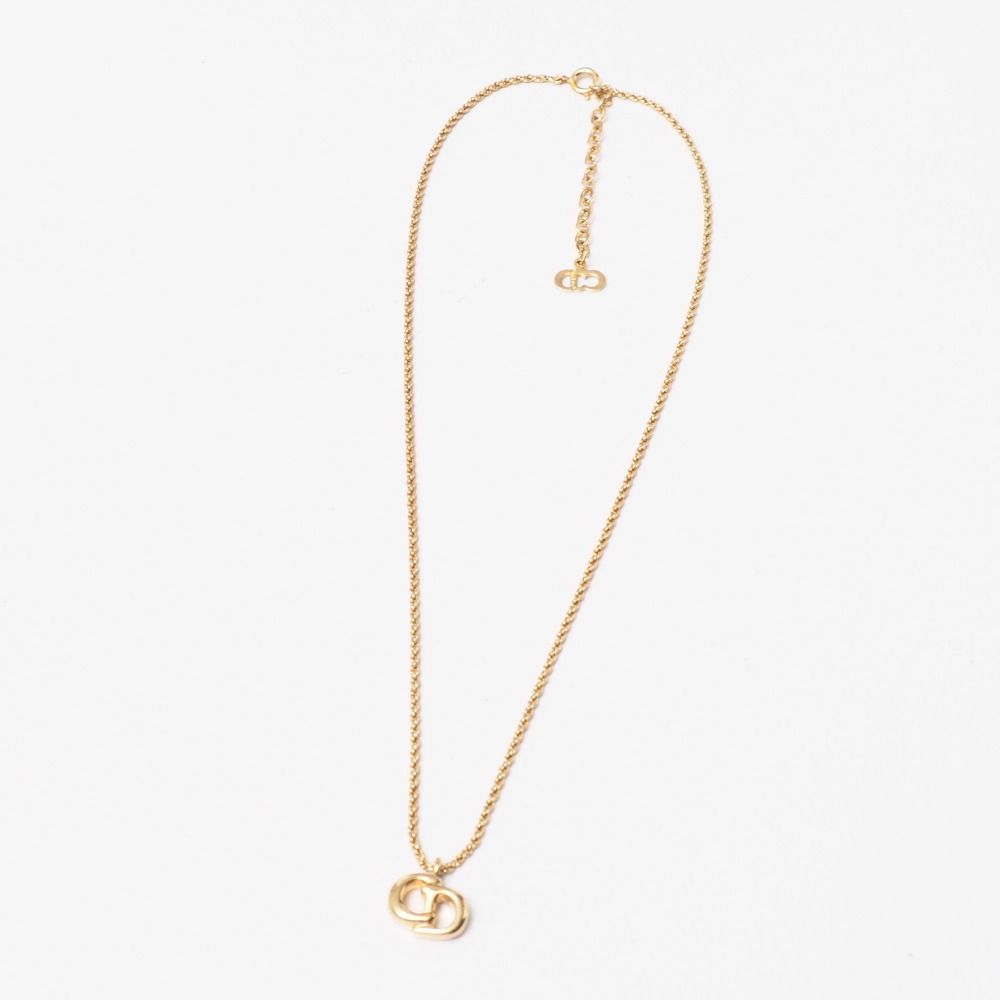 Dior Vintage Necklace CD Logo Rope Chain Gold — view 3