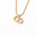 Dior Vintage Necklace CD Logo Rope Chain Gold