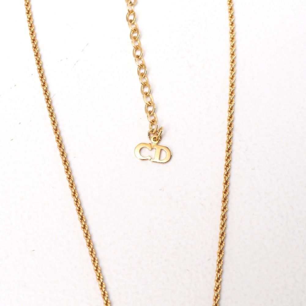 Dior Vintage Necklace CD Logo Rope Chain Gold — view 4