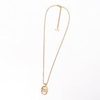 Dior Vintage Necklace CD Logo Oval Gold — view 3
