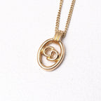 Dior Vintage Necklace CD Logo Oval Gold