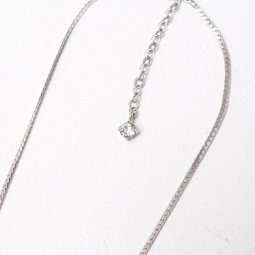 Dior Vintage Necklace Stone Embellishment Crystal Pave Herringbone Chain Choker — view 4