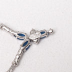 Dior Vintage Necklace Stone Embellishment Crystal Pave Herringbone Chain Choker — view 5