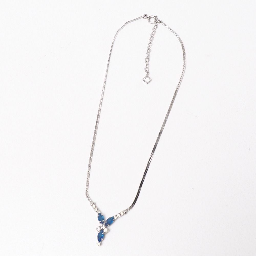 Dior Vintage Necklace Stone Embellishment Crystal Pave Herringbone Chain Choker — view 3
