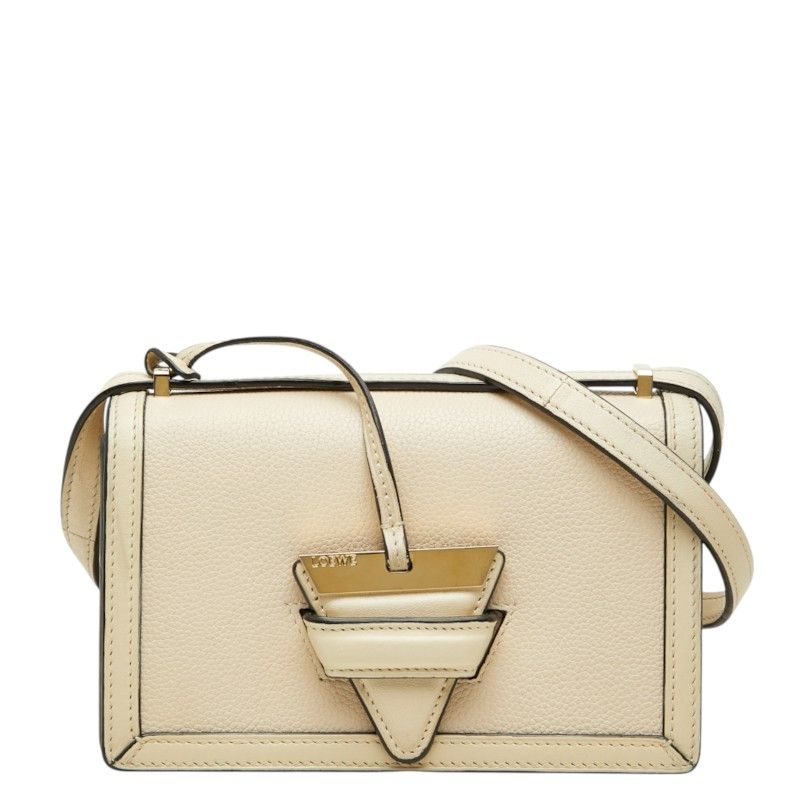 Loewe Barcelona Small Crossbody Shoulder Bag Ivory Leather