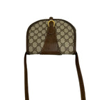 Gucci Vintage GG Logo Leather Shoulder Bag Pochette Brown — view 4