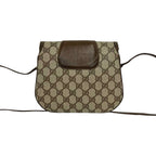 Gucci Vintage GG Logo Leather Shoulder Bag Pochette Brown — view 3