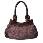 Celine Tweed Leather Handbag Triomphe Vintage — view 2