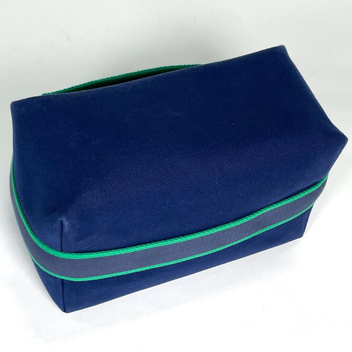 Hermes Brid-a-brac GM Handbag Handle Toile H Navy Green — view 2