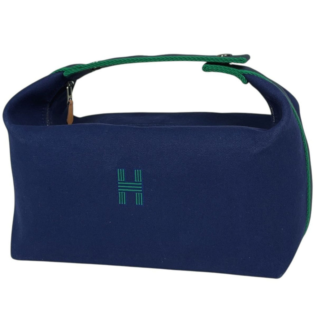 Hermes Brid-a-brac GM Handbag Handle Toile H Navy Green