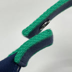Hermes Brid-a-brac GM Handbag Handle Toile H Navy Green — view 4