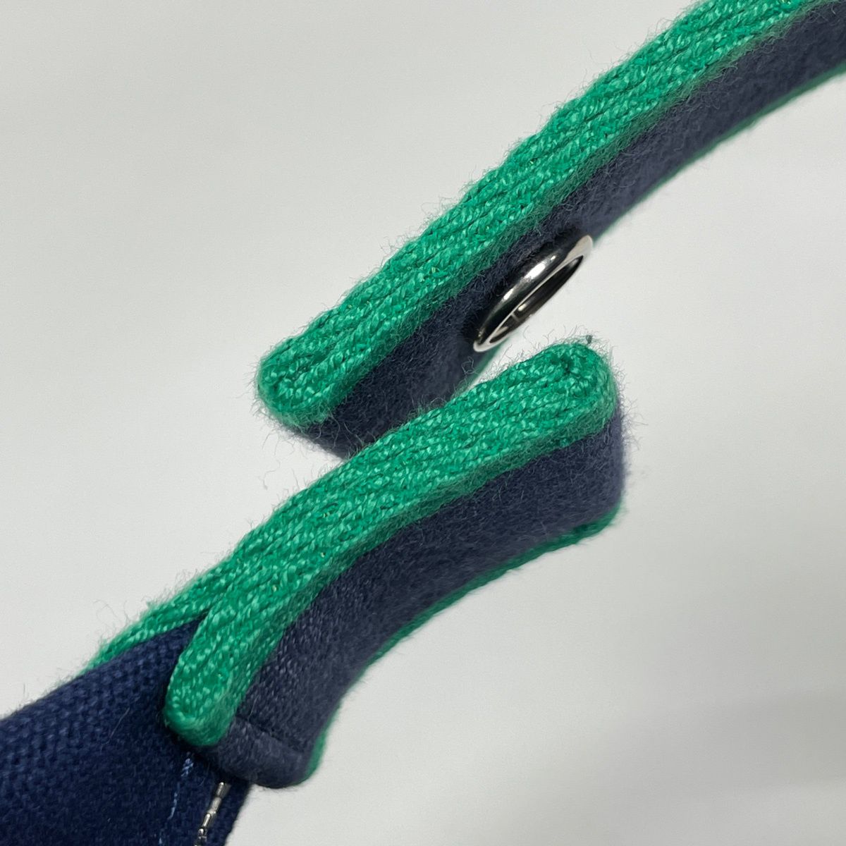 Hermes Brid-a-brac GM Handbag Handle Toile H Navy Green — view 4