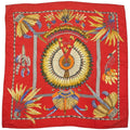 Hermes Carre 90 Brazil Scarf Silk Red Multicolor