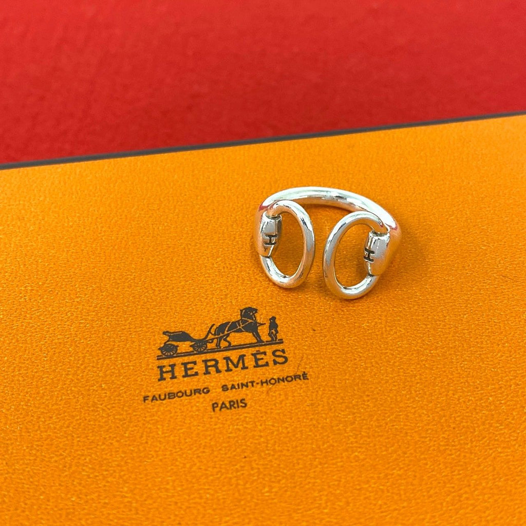 Hermes Vintage Nausicaa Ring 925 Sterling Silver