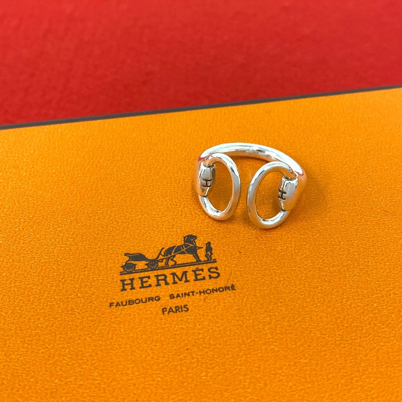 Hermes Vintage Nausicaa Ring 925 Sterling Silver