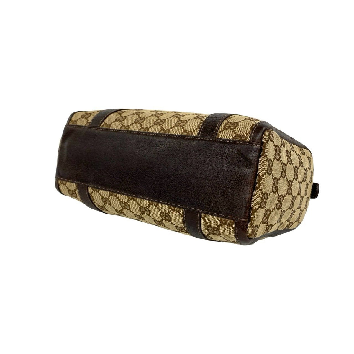 Gucci GG Pattern Logo Canvas Leather Shoulder Bag Brown — view 8