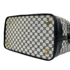 Gucci Vintage Sherry Line GG Pattern Logo Leather Boston Bag Navy — view 8
