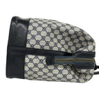 Gucci Vintage Sherry Line GG Pattern Logo Leather Boston Bag Navy — view 6
