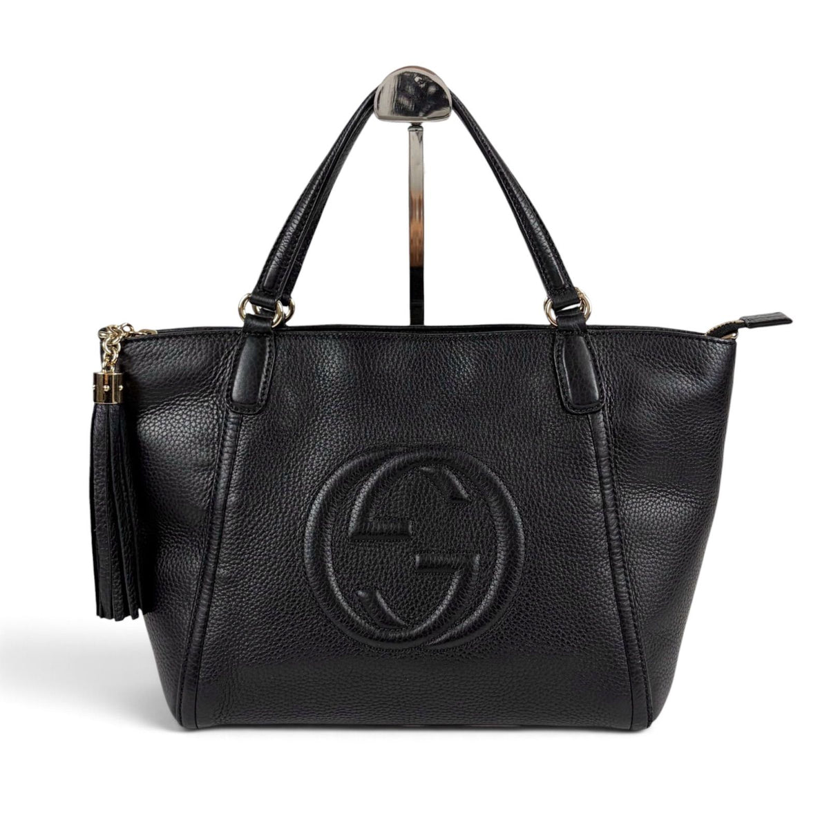 Gucci Soho Hand Tote Black Leather