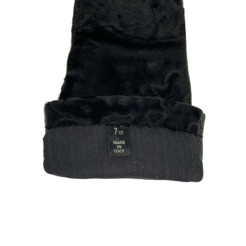 Prada Gloves 7.5 Black Long Leather Rabbit — view 6