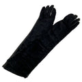 Prada Gloves 7.5 Black Long Leather Rabbit