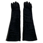 Prada Gloves 7.5 Black Long Leather Rabbit — view 2
