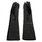 Prada Gloves 7.5 Black Long Leather Rabbit — view 3