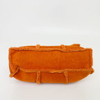 Chanel 2.55 Patchwork Turnlock Shoulder Bag Shearling Suede Orange Silver Seal — view 8