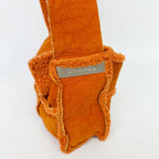 Chanel 2.55 Patchwork Turnlock Shoulder Bag Shearling Suede Orange Silver Seal — view 5