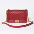 Chanel Boy Chain Shoulder Bag Lambskin CC Logo Pink Gold